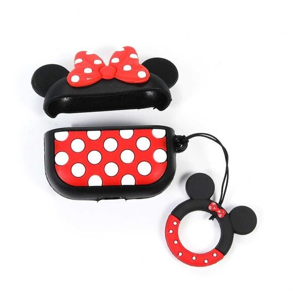 Disney Minnie Mouse AirPods Pro Case –Fits 1st/2nd Gen, Silicone Cover + Keyring - Picture 1 of 7